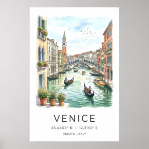 Venice Canal Wall Art - Gondolas by Stone Bridge