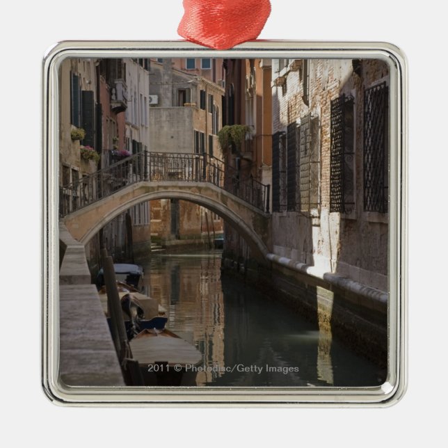 Venice Canals and Stone bridge Metal Tree Decoration (Front)