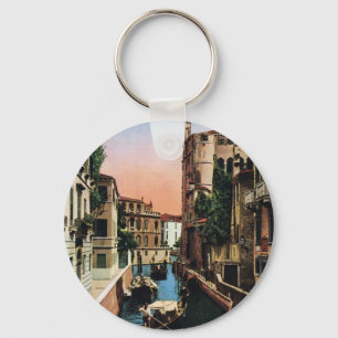 Venice canals, VIntage image Key Ring
