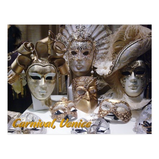 Venice Carnaval masks Postcard