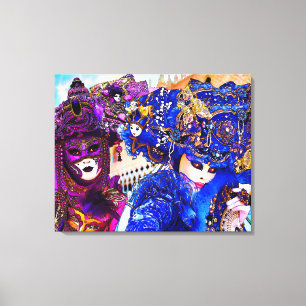 Venice Carnival Colourful Traditional Masks Canvas Print