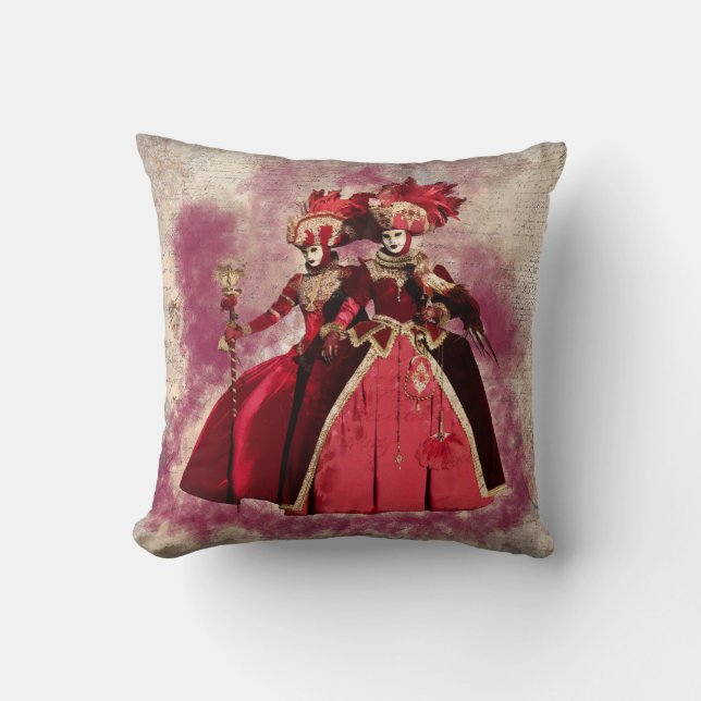 Venice carnival mask and costume. cushion (Front)