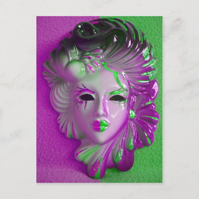 Venice Carnival Mask ELF Postcard (Front)