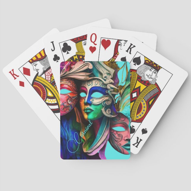 Venice Carnival Masks Playing Cards (Back)