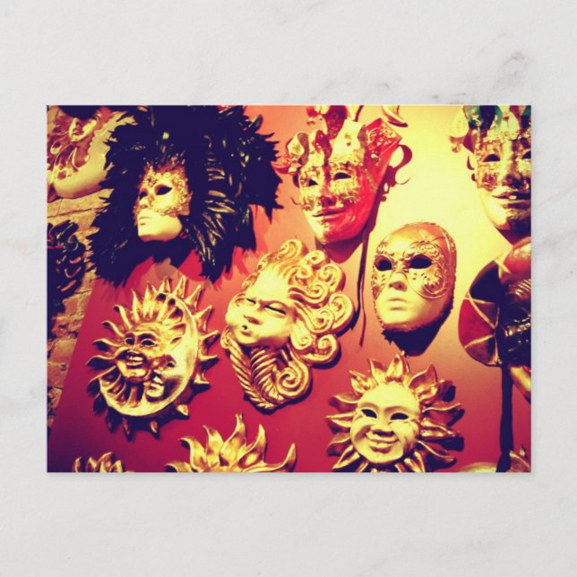 Venice Carnival Masks Postcard (Front)