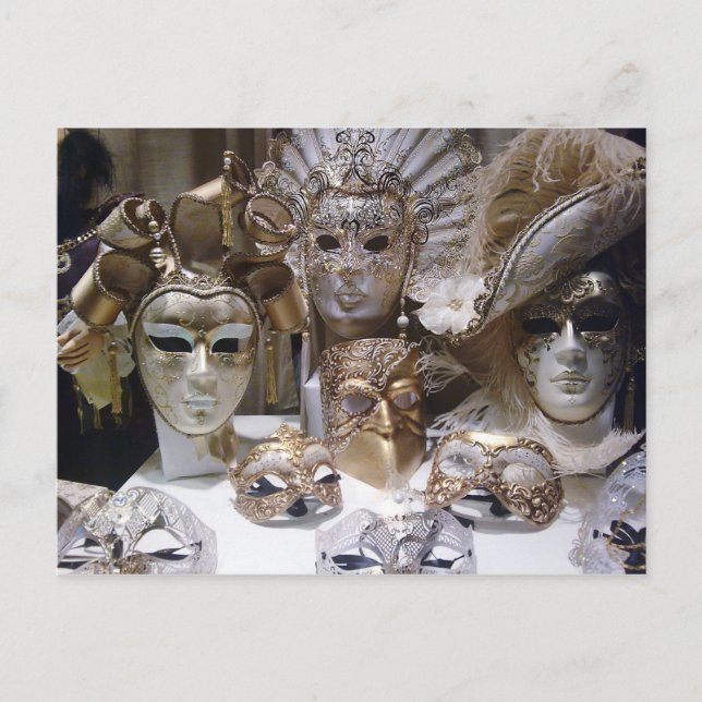 Venice Carnival Masks Postcard (Front)
