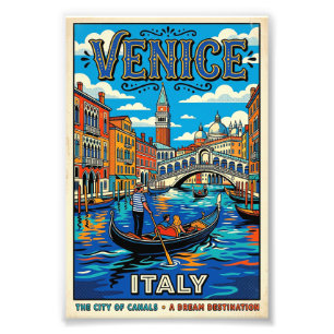 Venice City Of Canals Vintage Style Travel Poster