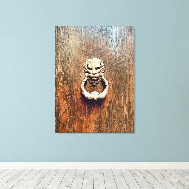 Venice Door Knocker Canvas Print (Insitu(Wood Floor))