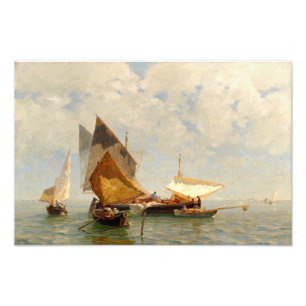 Venice, fisherboat in the lagoon  photo print