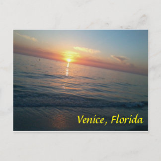 Venice, Florida beach at sunset Postcard