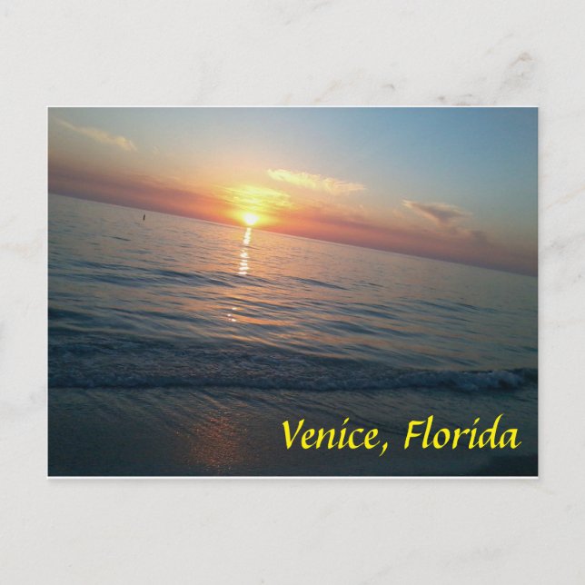 Venice, Florida beach at sunset Postcard (Front)