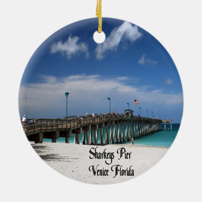 Venice Florida Ceramic Tree Decoration (Back)
