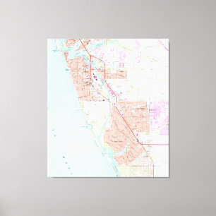Venice Florida Map (1973) Canvas Print