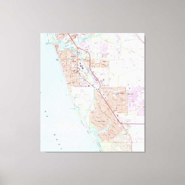 Venice Florida Map (1973) Canvas Print (Front)