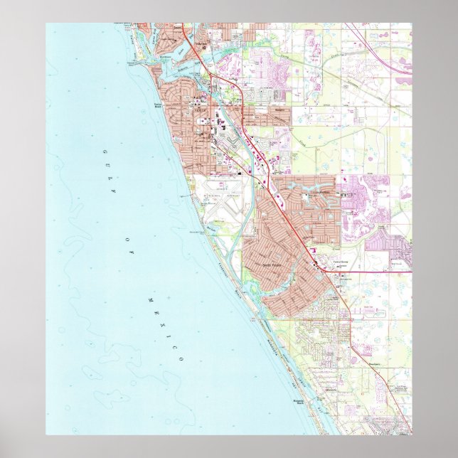 Venice Florida Map (1973) Poster (Front)