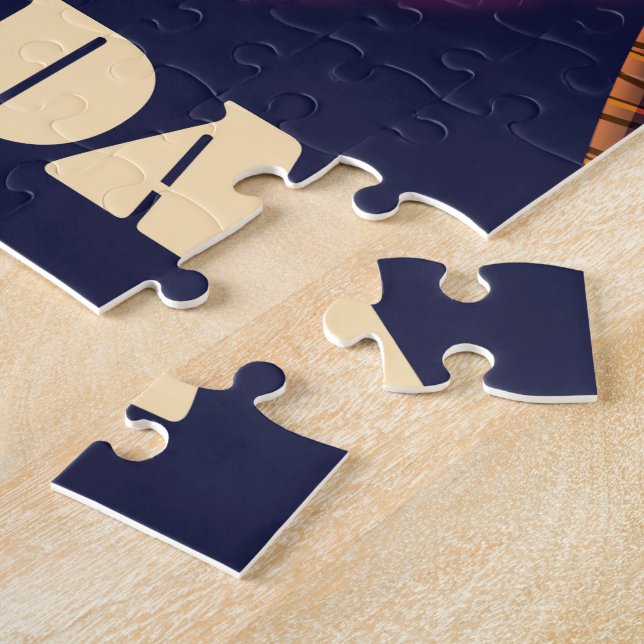 Venice Florida retro vacation poster Jigsaw Puzzle (Side)