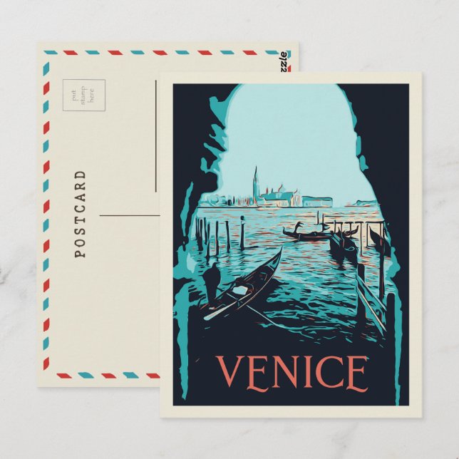 Venice from Piazza San Marco illustration Italy Po Postcard (Front/Back)