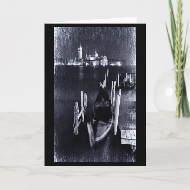 Venice Gondola at night / Italy Card (Front)
