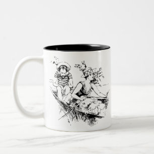 Venice Gondola Cartoon Two-Tone Coffee Mug