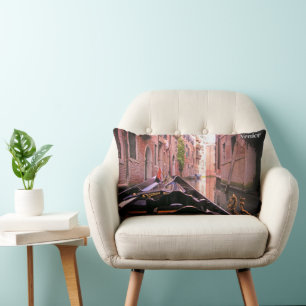 Venice Gondola Ride on Canal Italy Lumbar Cushion