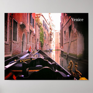 Venice Gondola Ride on Canal, Italy Poster