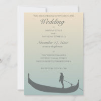 Venice Gondola Silhouette at Sunset Wedding