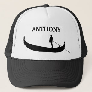 Venice Gondola Silhouette Black and White Trucker Hat