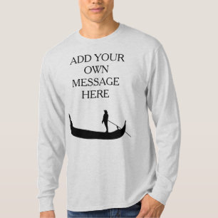 Venice Gondola Silhouette Custom Message T-Shirt