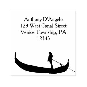 Venice Gondola Silhouette Return Address Self-inking Stamp