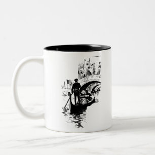 Venice Gondola with Bridge Two-Tone Coffee Mug