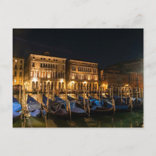 Venice Gondolas at Night Postcard