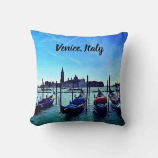 Venice Gondolas Boat Italy Blue Sky Cushion
