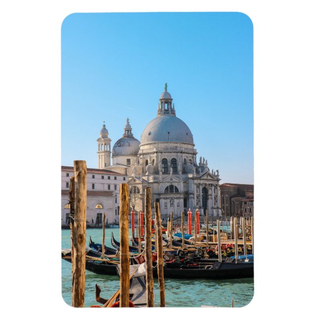 Venice Gondolas in front of the Basilica Magnet (Vertical)