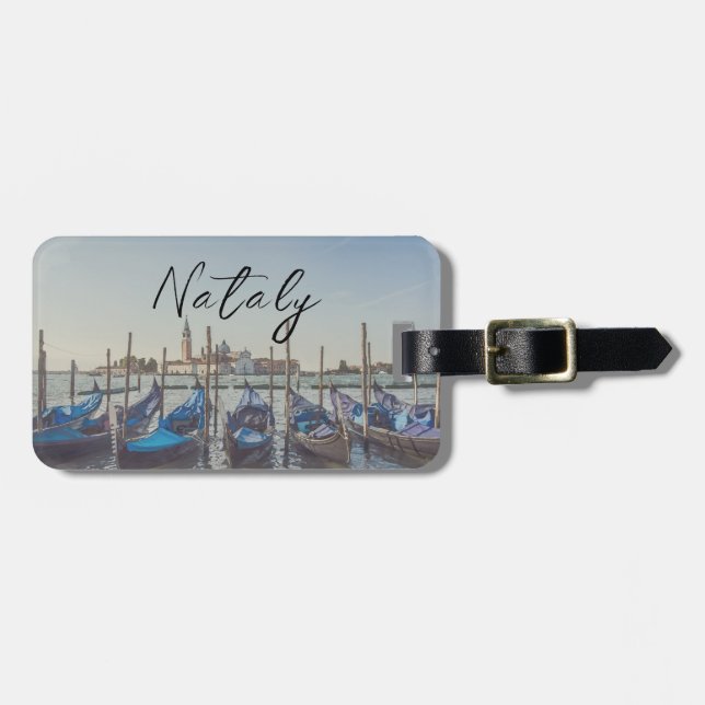 Venice gondolas travel luggage tag (Front Horizontal)