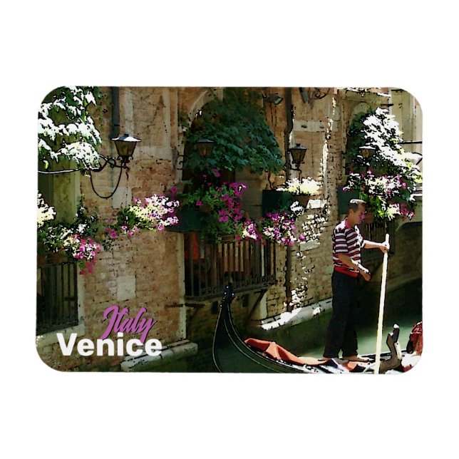 Venice Gondolier Travel Souvenir  Magnet (Horizontal)