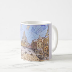 Venice Grand Canal Art Deco Retro Travel Print Coffee Mug