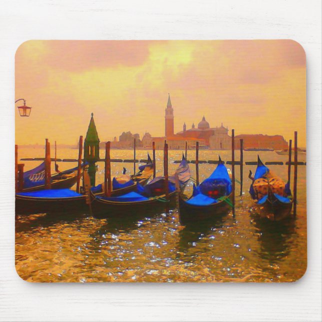 Venice Grand Canal & Gondolas Italy Travel Artwork Mouse Mat (Front)