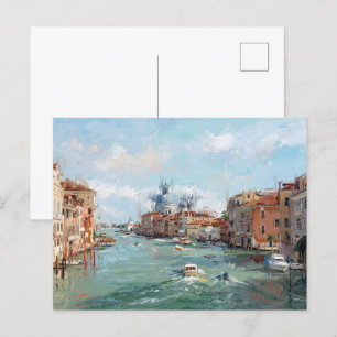 Venice Grand Canal Impressionist Art Postcard