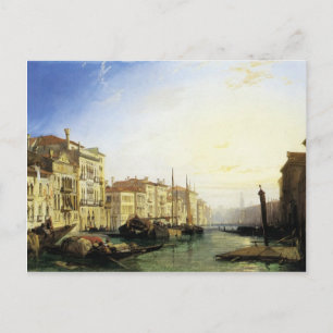 Venice Grand Canal, Sunset by Richard Bonington Postcard