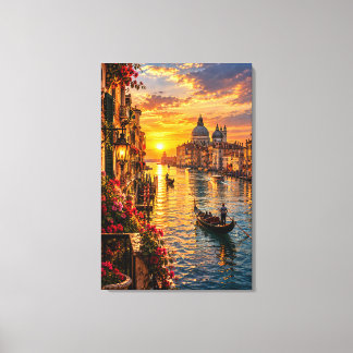 Venice Grand Canal Sunset Italy – Cinematic Canvas Print