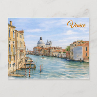Venice Grand Canal Watercolor Art Postcard