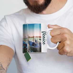 Venice Grand Canal with blue iconic gondolas Coffee Mug