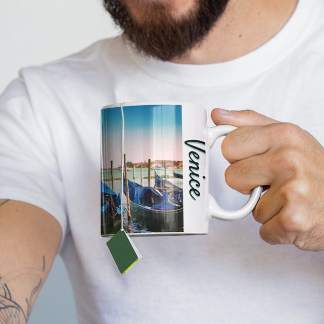 Venice Grand Canal with blue iconic gondolas Coffee Mug (Creator Uploaded)