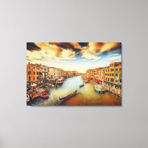 Venice grand canal with gondolas Canvas Print