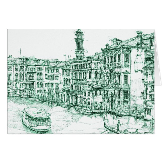 Venice in green ink (Front Horizontal)