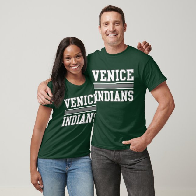 Venice Indians Green Grey Stripe T-Shirt (Unisex)