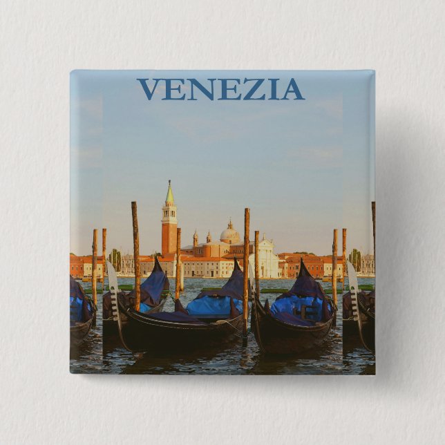 Venice Italy 15 Cm Square Badge (Front)