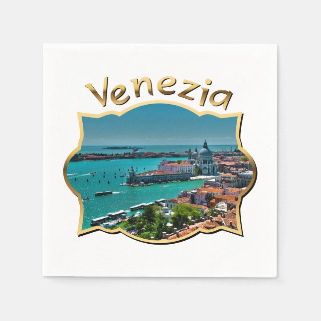 Venice, Italy - Aerial View Napkin (Front)