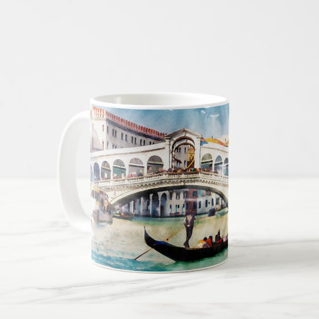 VENICE Italy Beautiful Earth Watercolor Travel art Coffee Mug (Front Left)