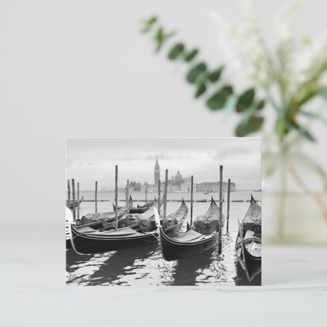 Venice Italy black and white landscape Postcard (Standing Front)